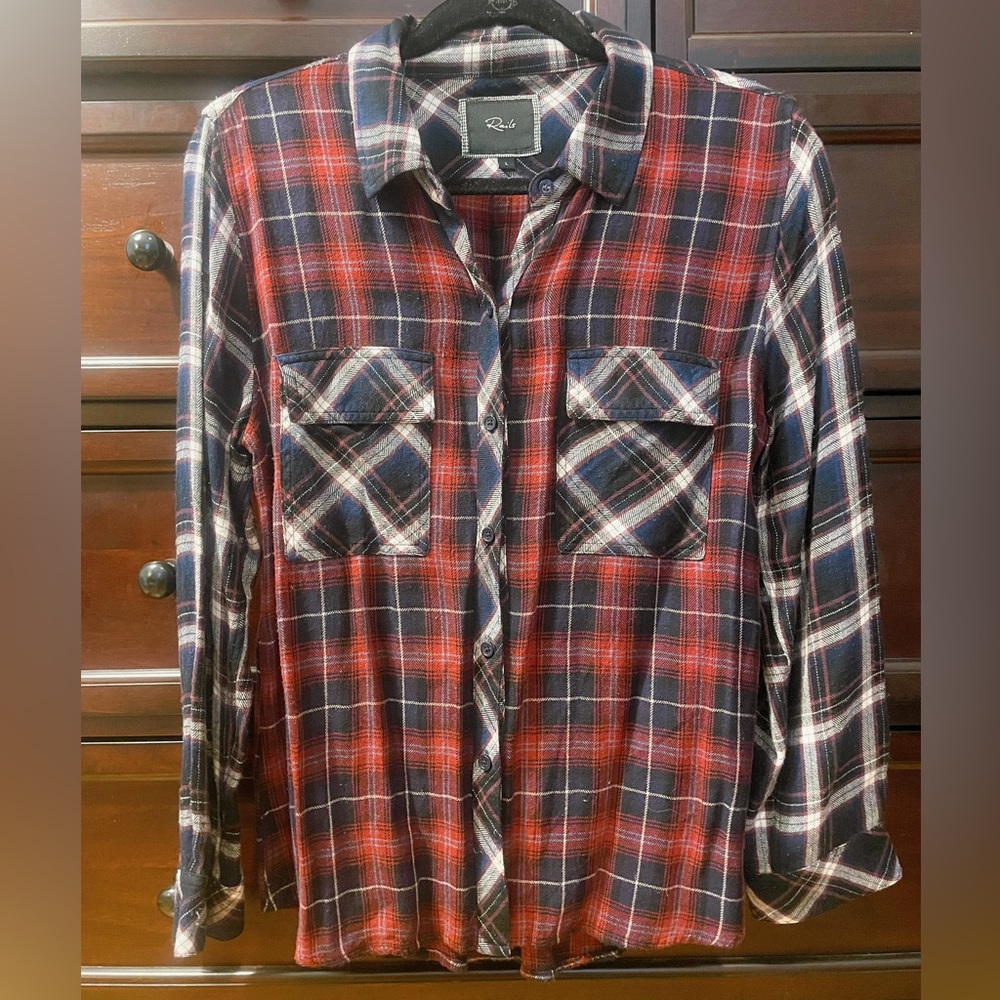 Rails Flannel Red Navy White Size L - image 5